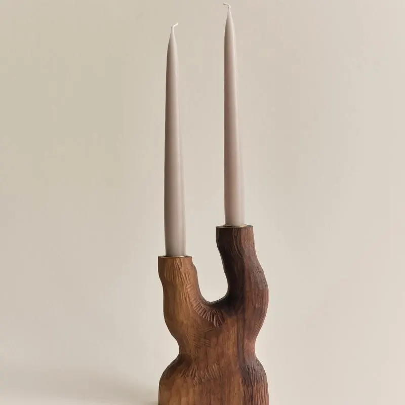 Beaver-gnawed double candlestick